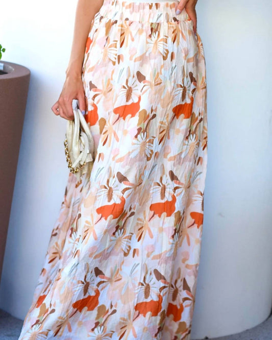 Melon Bloom Maxi Skirt