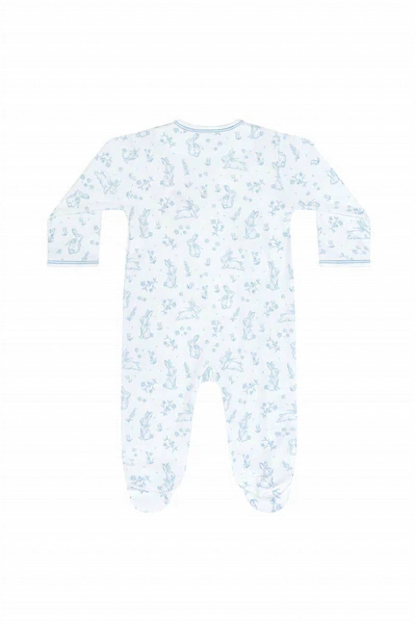 Boy's Bunny Toile Crossover Footie