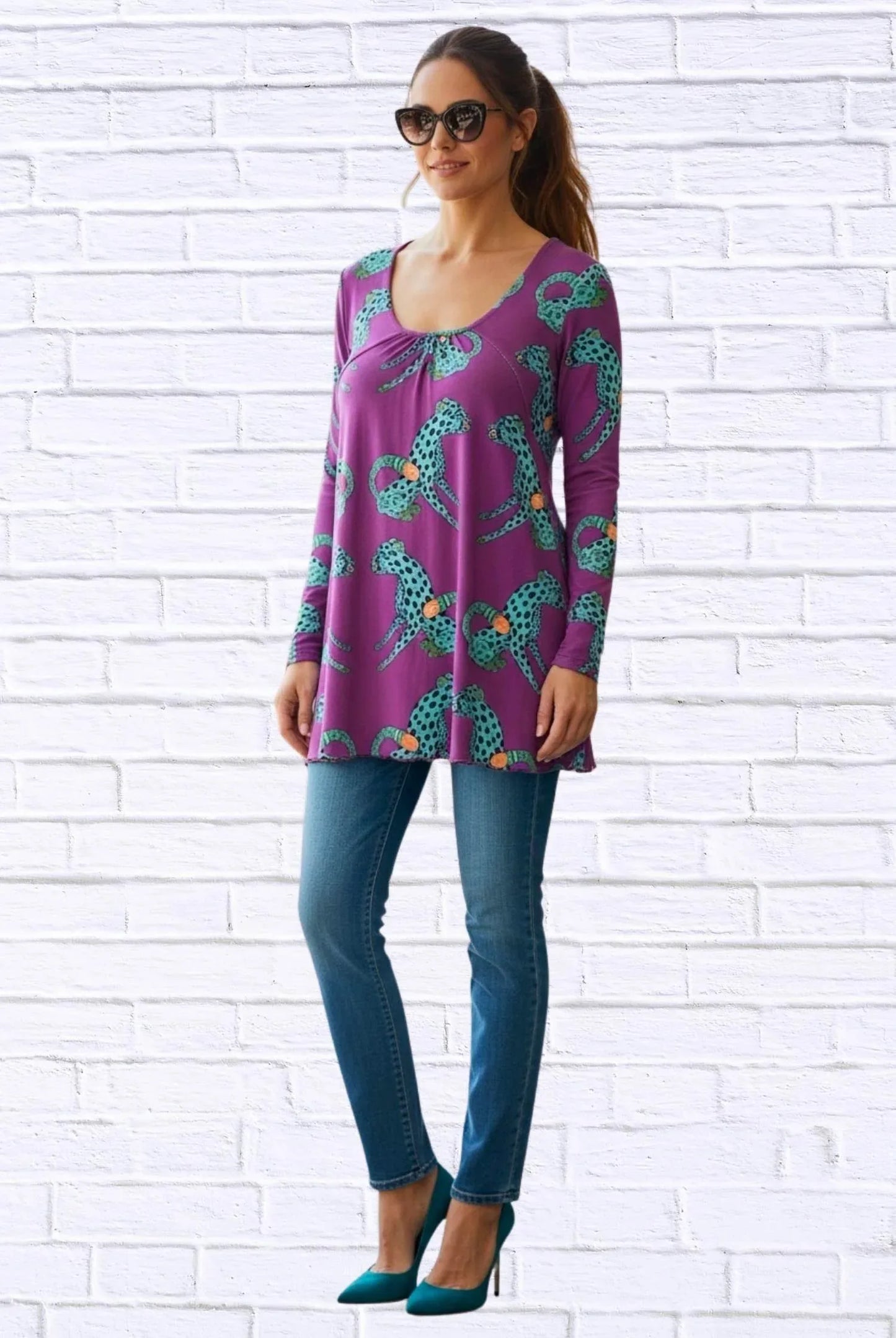 Diva USA - Sibella Pleated Front Long Sleeve Blouse - Rack Hunt