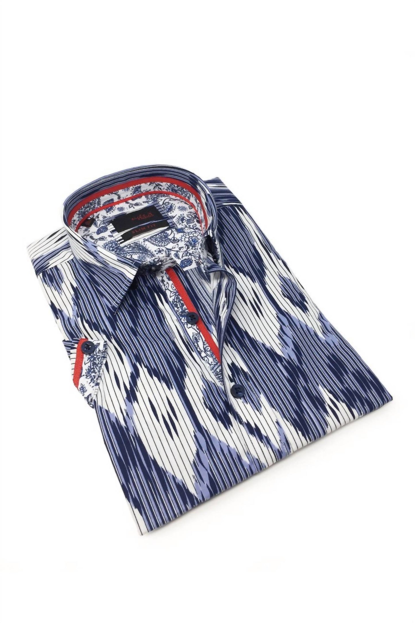 Stripe And Melt Short Sleeve Shirt With Trim