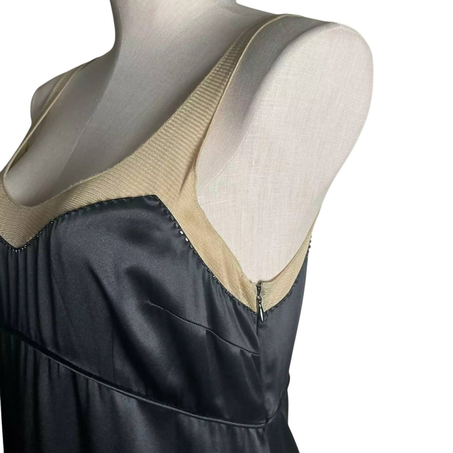 Women's Satin Lace Trim Slip Dress