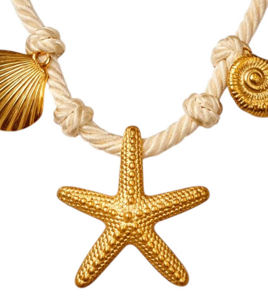 Jazzy Pink Women's Sandbar Necklace in Gold - view 2