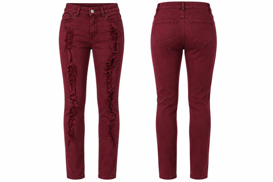 Women's High-stretch Distress Jeans