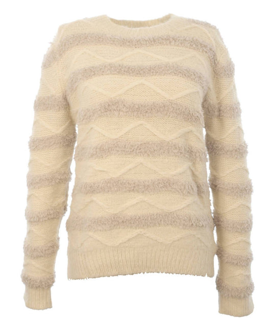 Cowl Neck Chevron Knit Sweater
