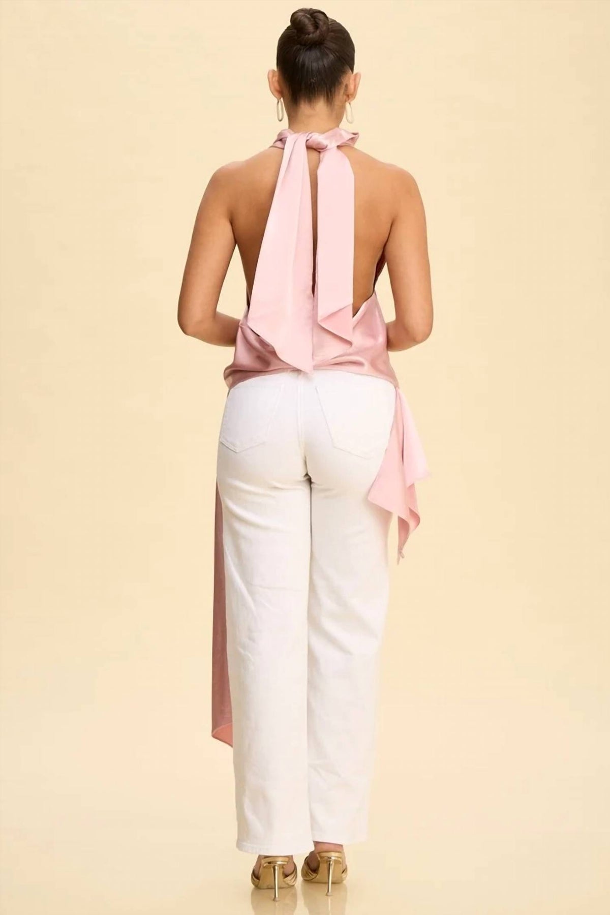 Halter Uneven Hemline Tunic Top