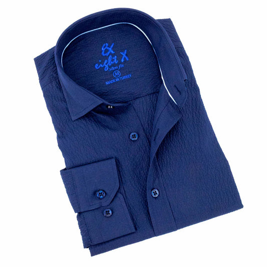 Seersucker Solid Button Down Shirt
