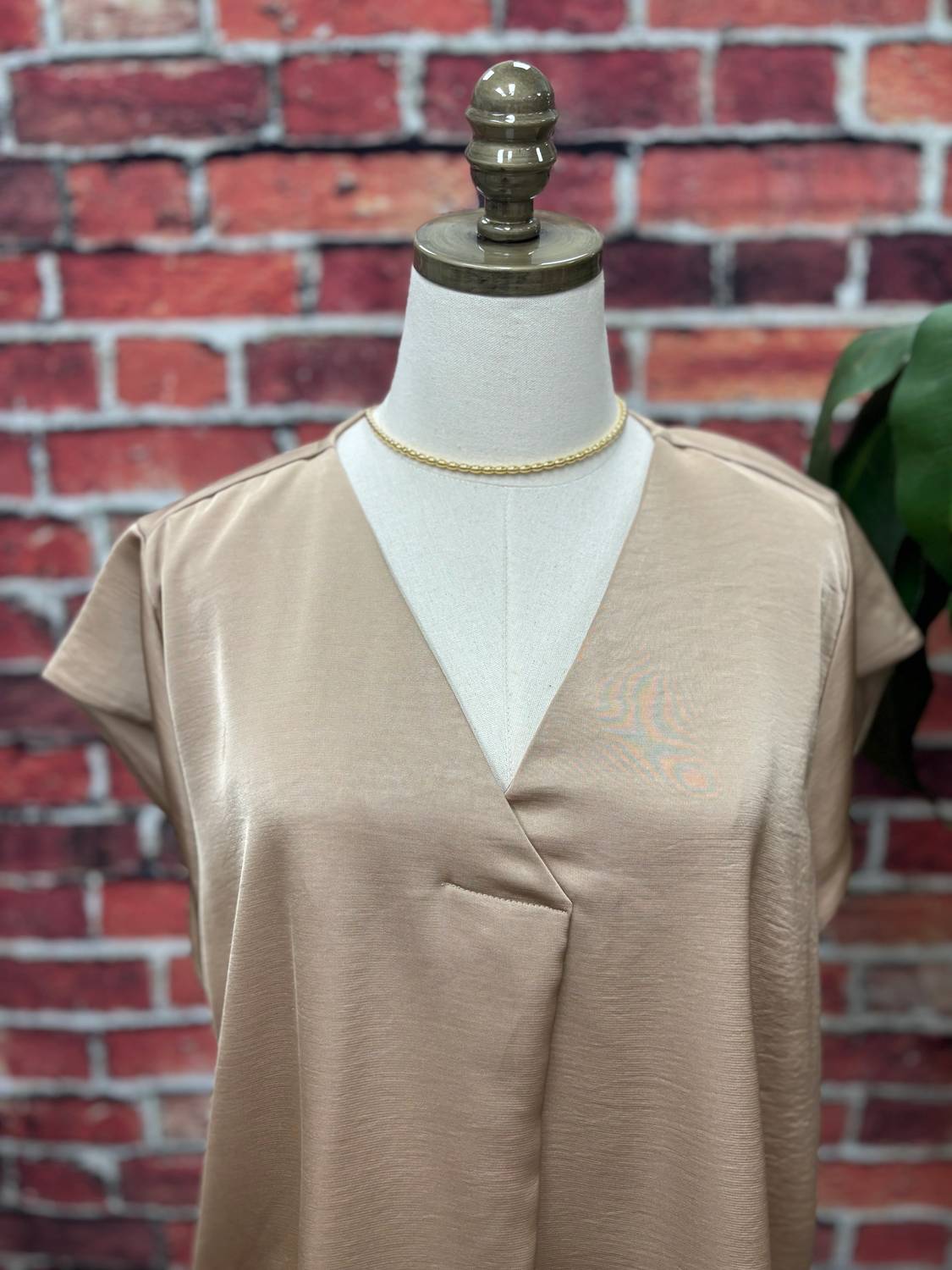 Women's Silky V-neck Everyday Blouse - Plus