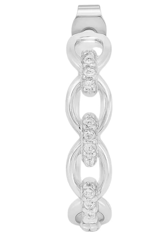 Allyanna Gifts - Women's Moissanite Oval Link Post Hoop Earrings - Rack Hunt