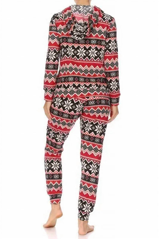 SHOSHO - Holiday Hooded Lounge Set Pajamas - Rack Hunt -