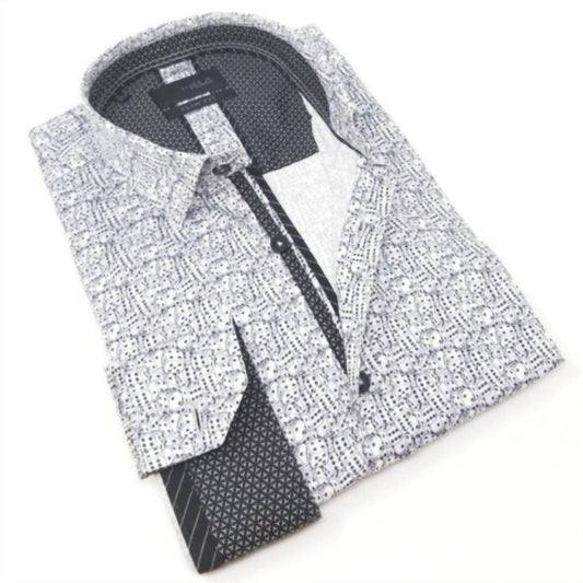 Lucky Roll Print Button Down Shirt With Trim