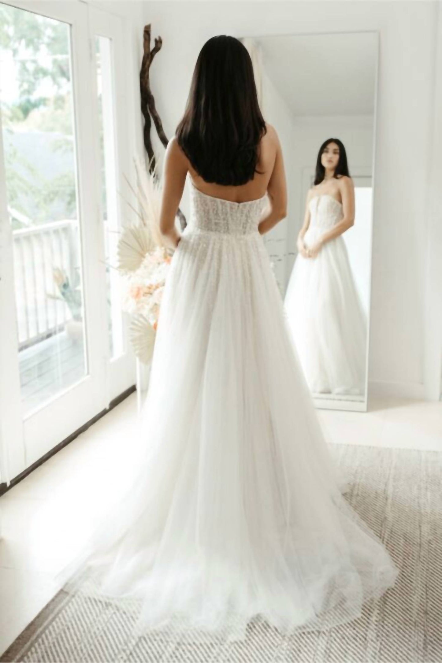 Aeryn Beaded Strapless Wedding Gown