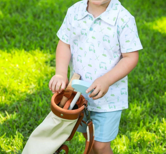 Kids Caddy Club Polo Short Set