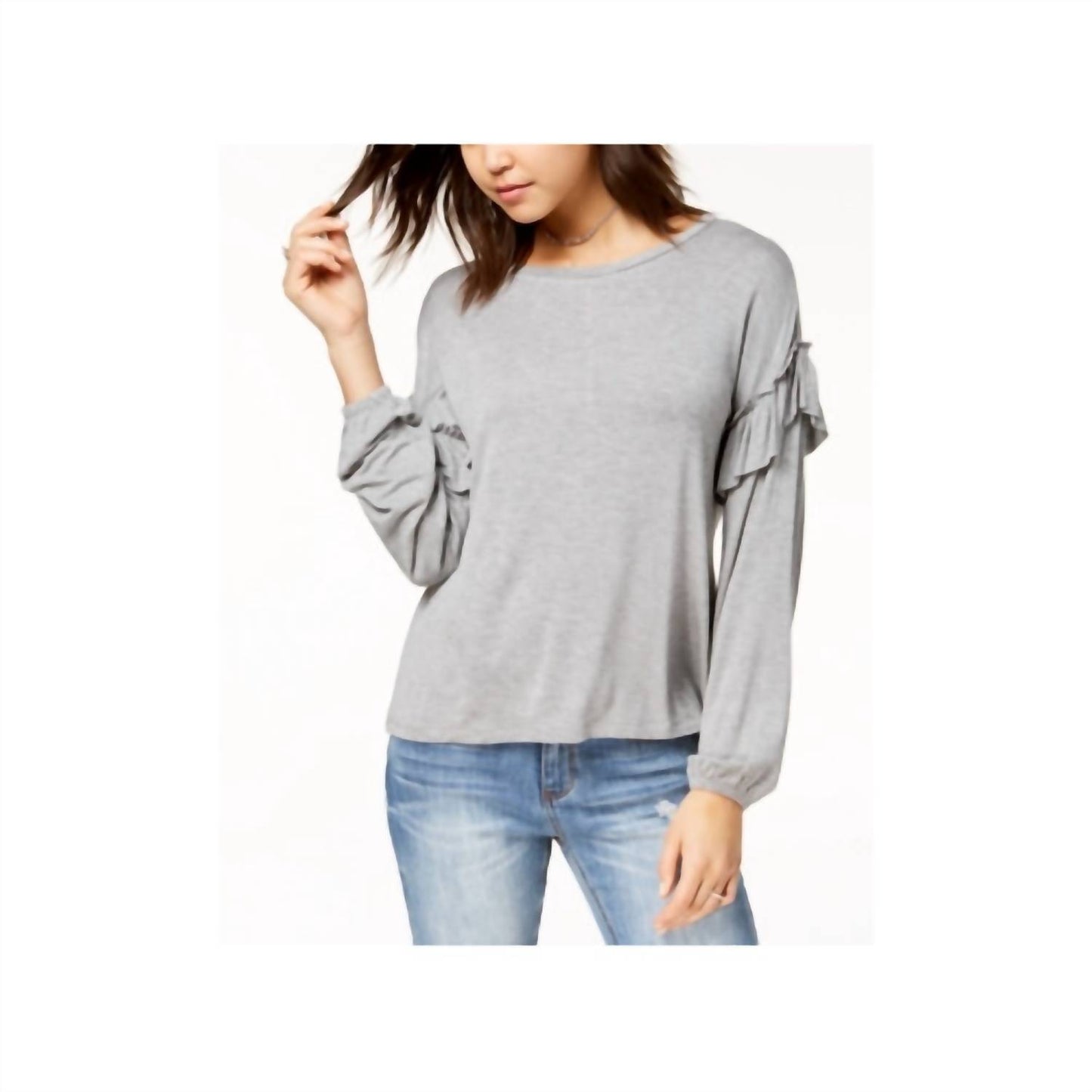 Ruffled Sleeve Pullover Top