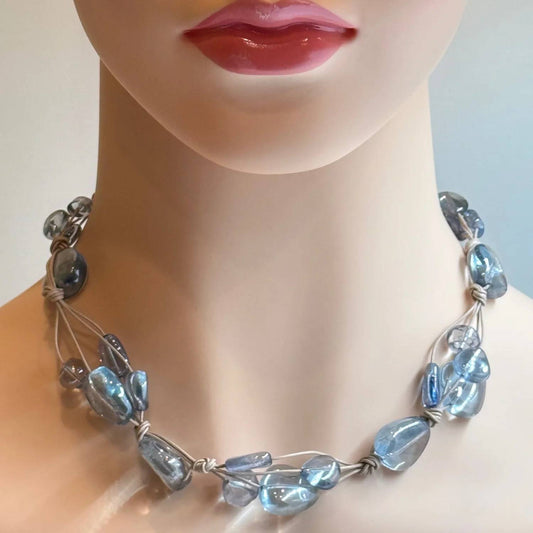 Pressed Glass Woven Necklace