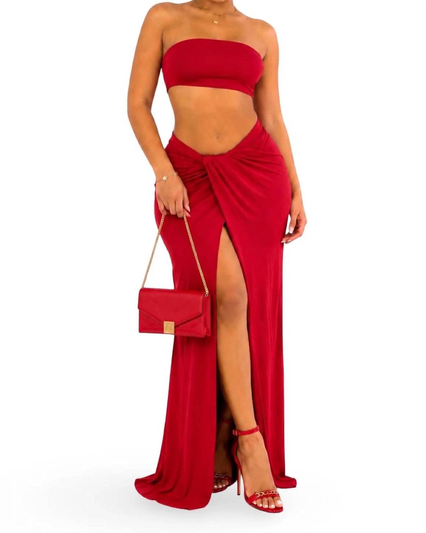 Lucky You - Matching Stretch Double Layered Maxi Skirt Set