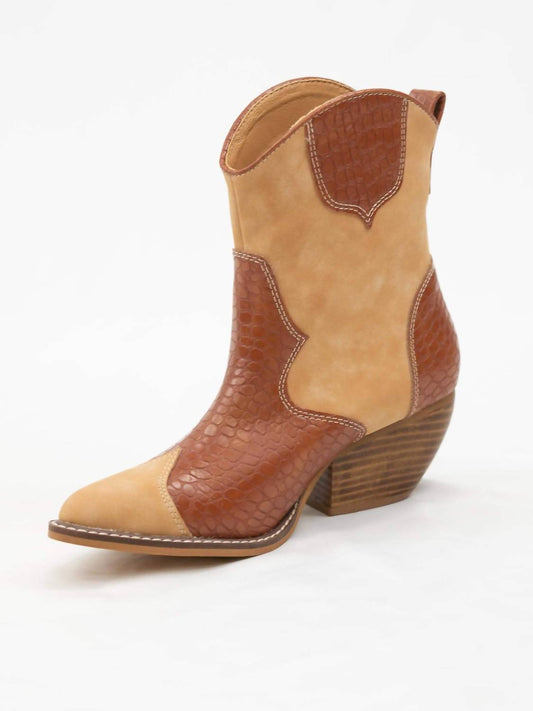 Women's Eden Crocodile Suede Cowgirl Booties