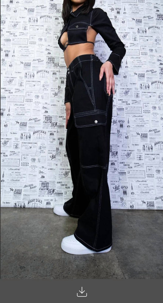 Carlie Cutout Denim Top