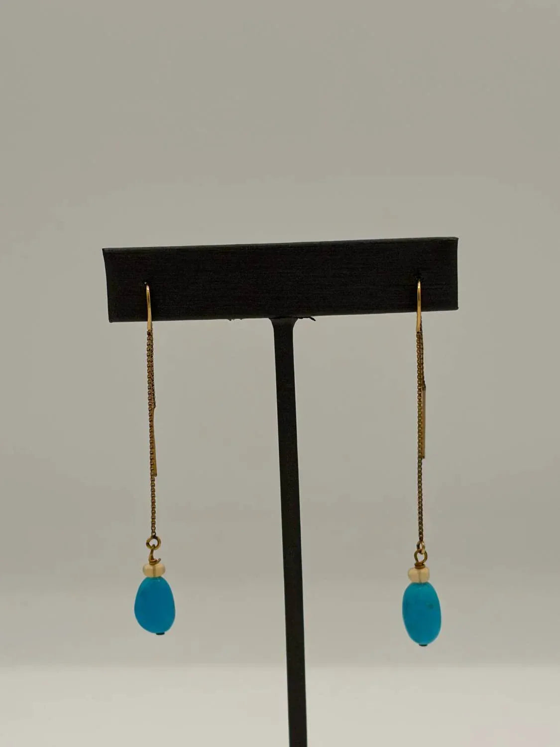 Blue Copper - Women's Turquoise Opal Threaders Earrings - Rack Hunt
