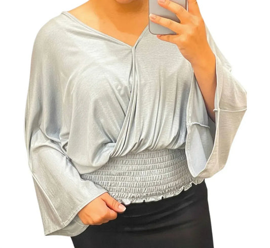 Alyssa Thomas - Smock Bottom V Neck Top - Rack Hunt