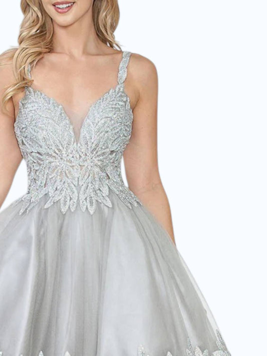 Homecoming Tulle With Sequin Lace Bodice Fit & Flare Cocktail Party Dress