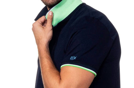 Double Sided Collar Ribbed Texture Polo