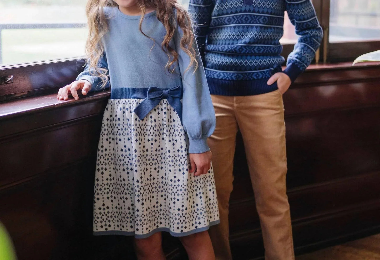 Hope & Henry - Girls' Organic Skater Sweater Dress With Bow - Rack Hunt