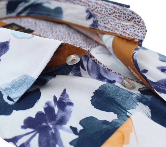 Men's Watercolor Falling Flower Button Down Shirt