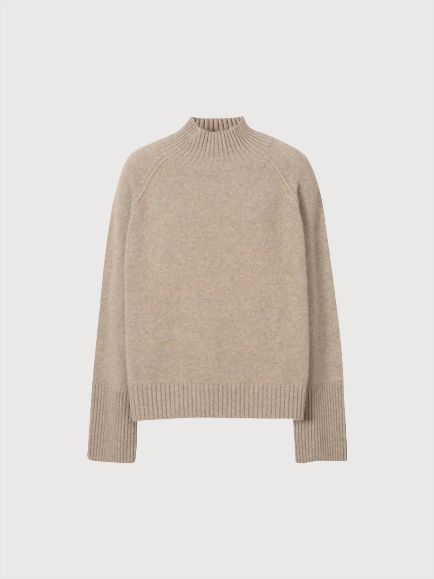 Mock Neck Loose Fit Cashmere Sweater