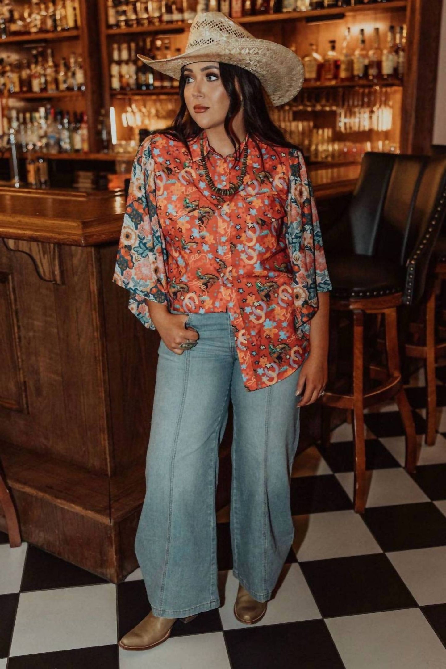 Yeehaw Button Front Blouse