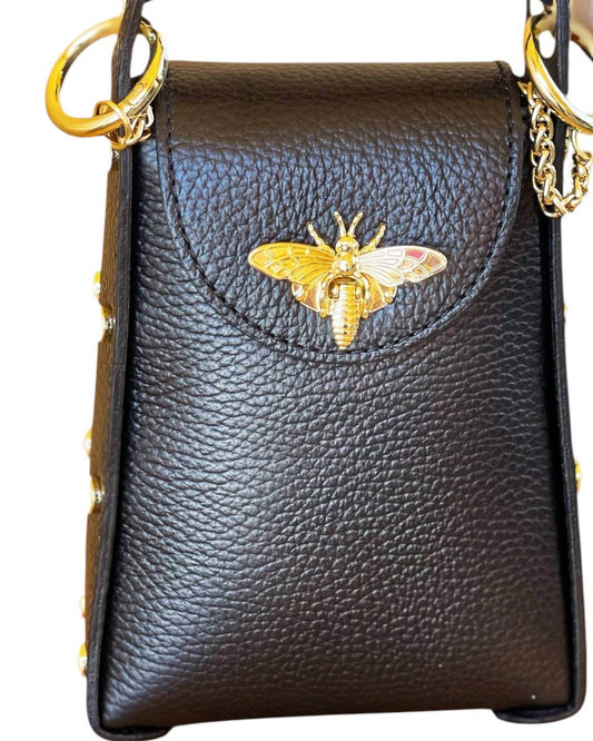 Jijou Capri - Women's Bumblebee Leather Cellphone Case Bag - Rack Hunt -