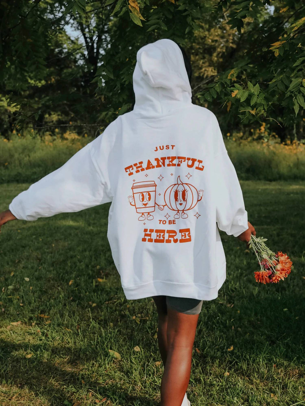 Thankful To Be Here Graphic Hoodie