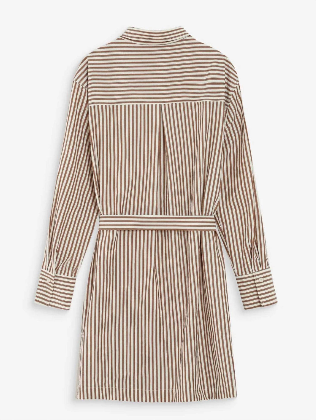 Visery Striped Belted Short Shirt Dress