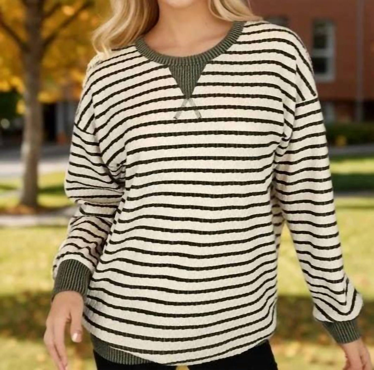 Striped Cozy Pullover Top