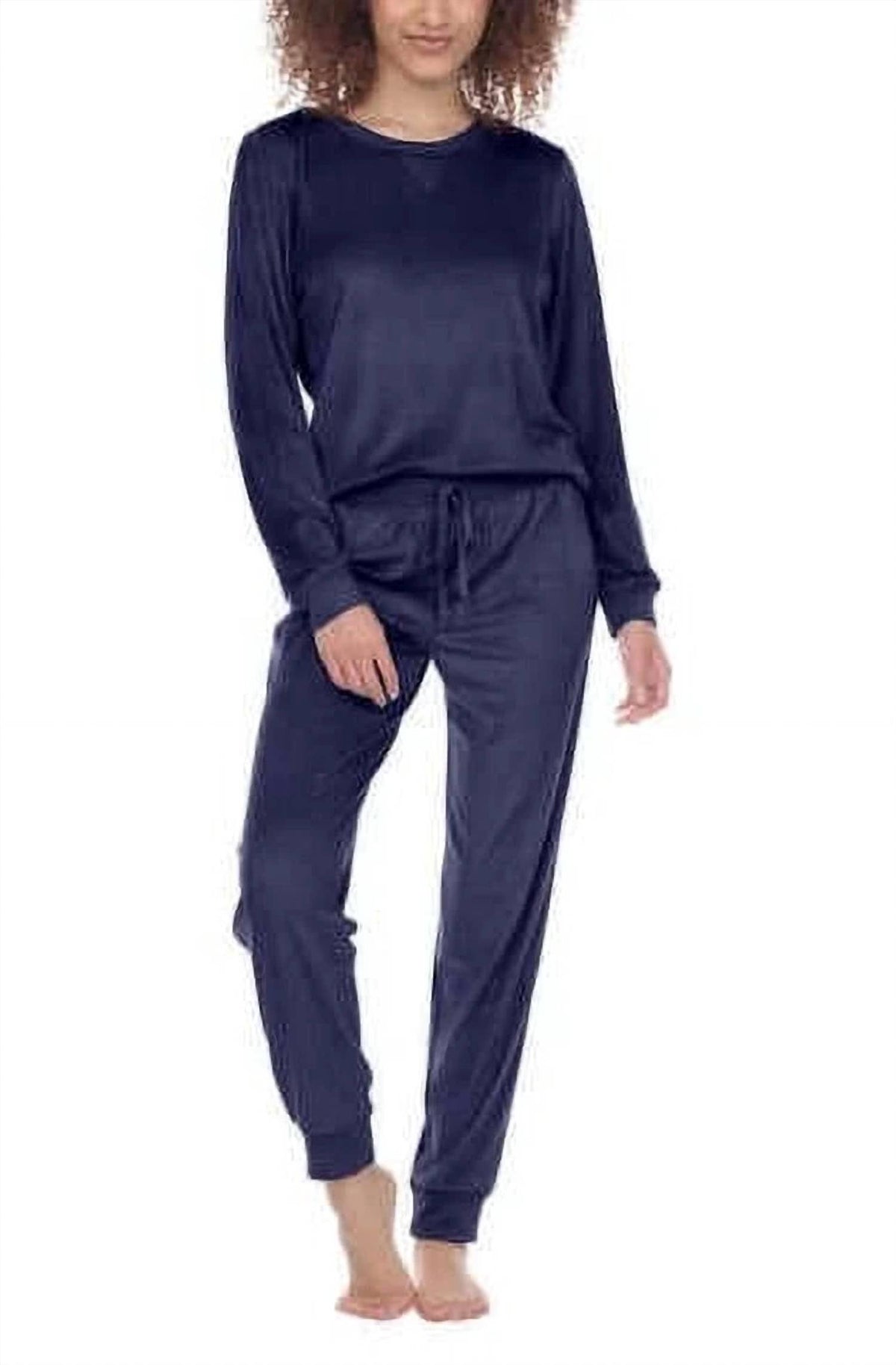 Women's Long-Sleeve Top and Relaxed Fit Bottoms 2 Piece Set