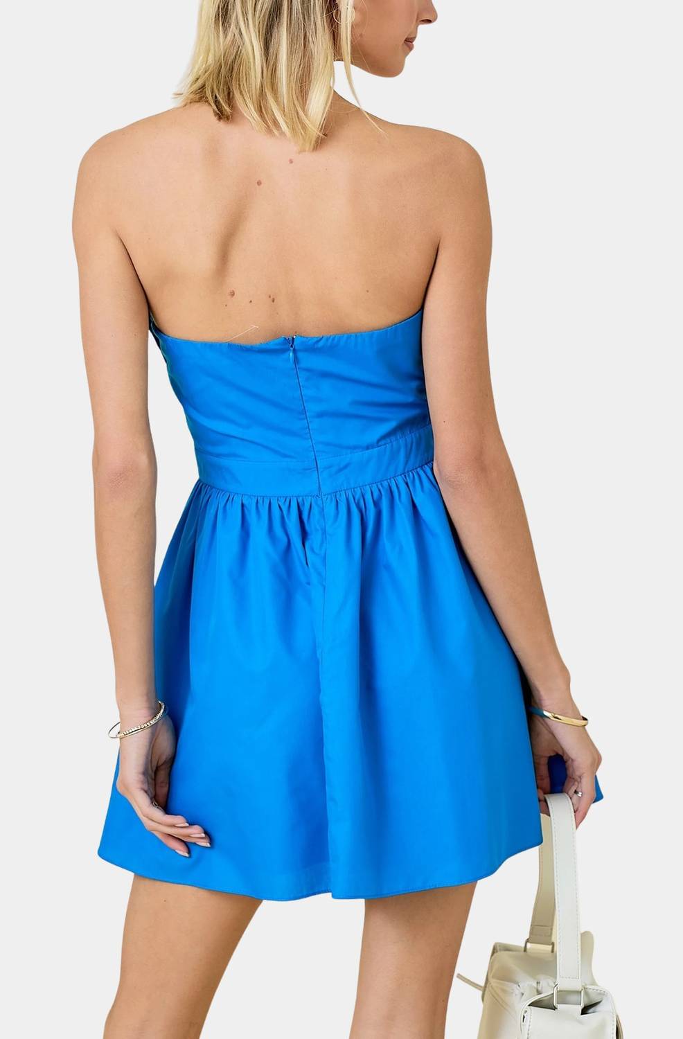 Ilianna Pleated Strapless Mini Dress