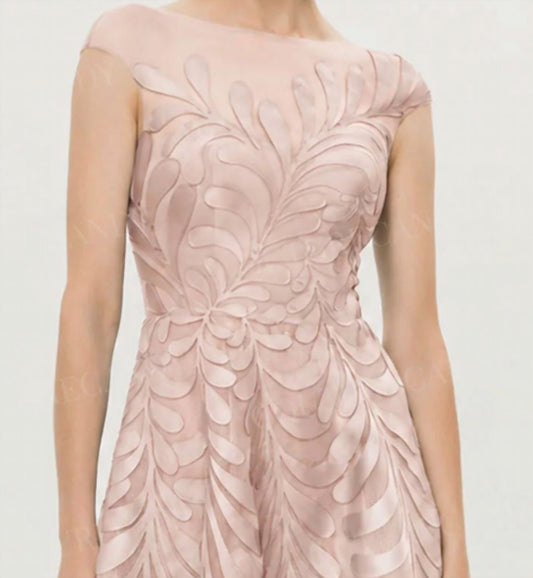 Bateau Neck High Low Formal Maxi Dress