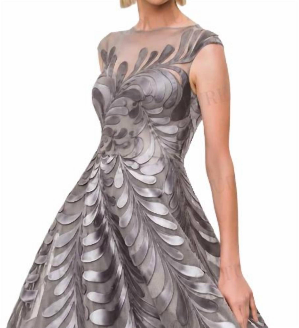 Bateau Neck High Low Formal Midi Dress