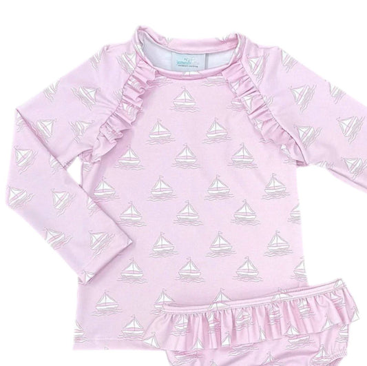 Girls Charlotte Rash Guard Set