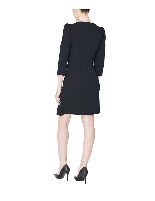 Three-quarter Sleeve Knot Front Dress
