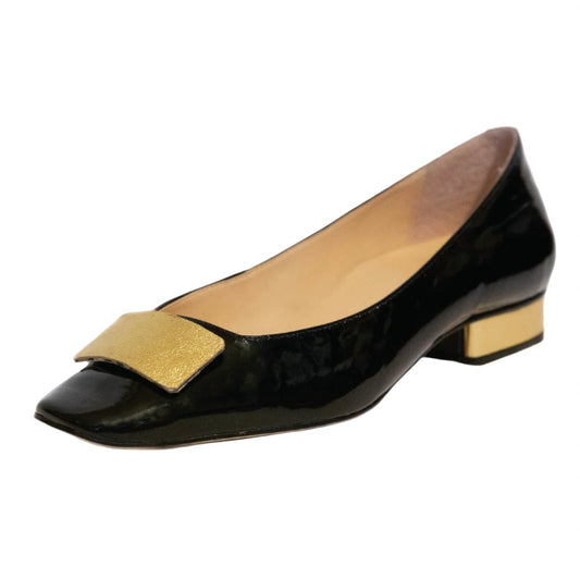 Women Convertible Ballet Flat - Gold Vivian Heel