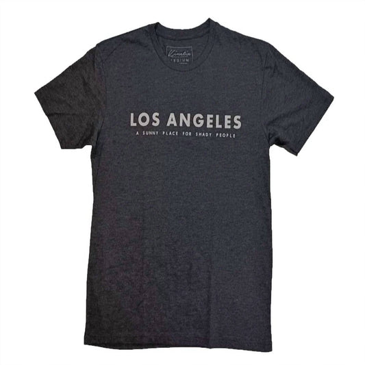 Kinetix Men's Los Angeles A Sunny Place For Shady People Graphic T-shirt in Charcoal - view 2