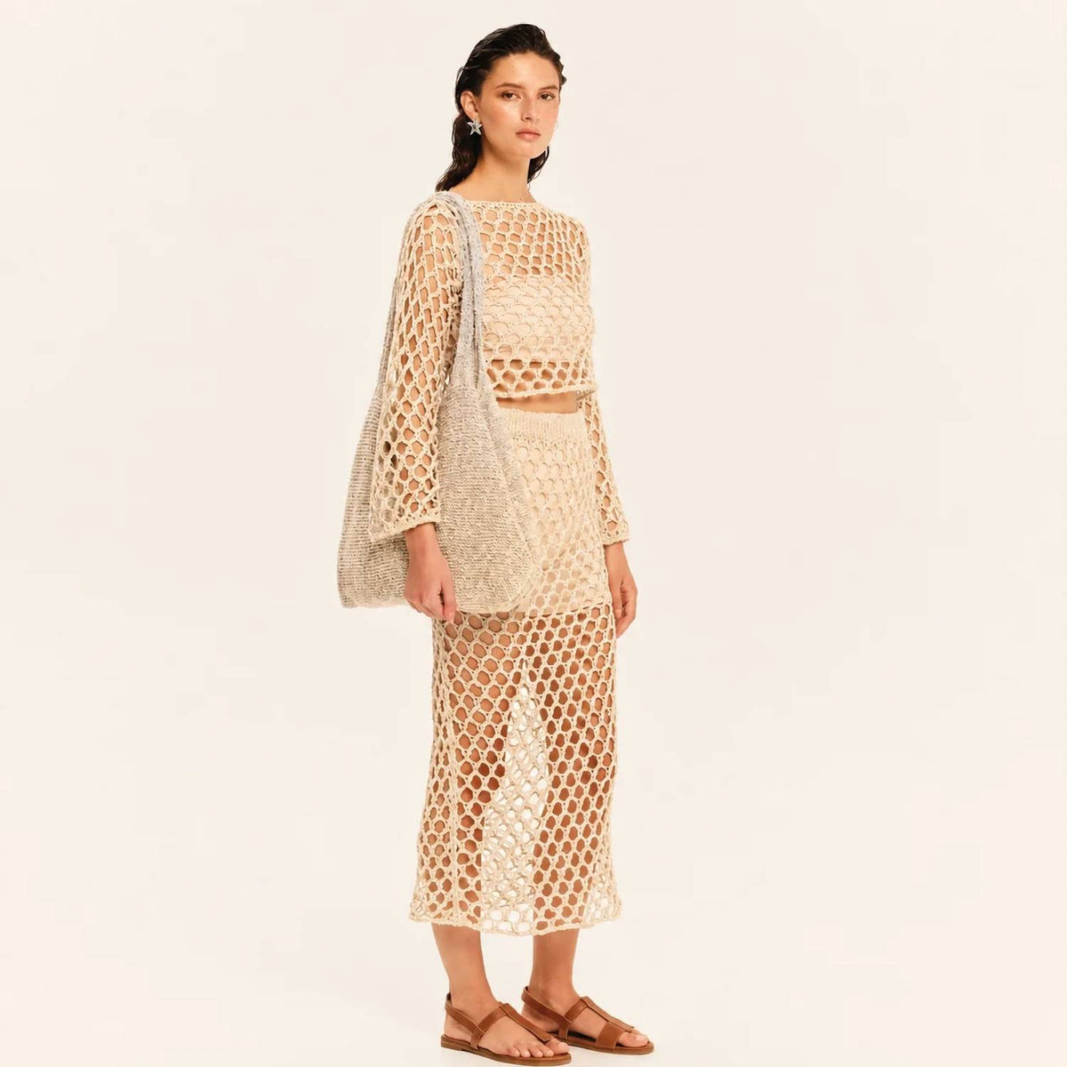 Golden Hour Knit Midi Skirt