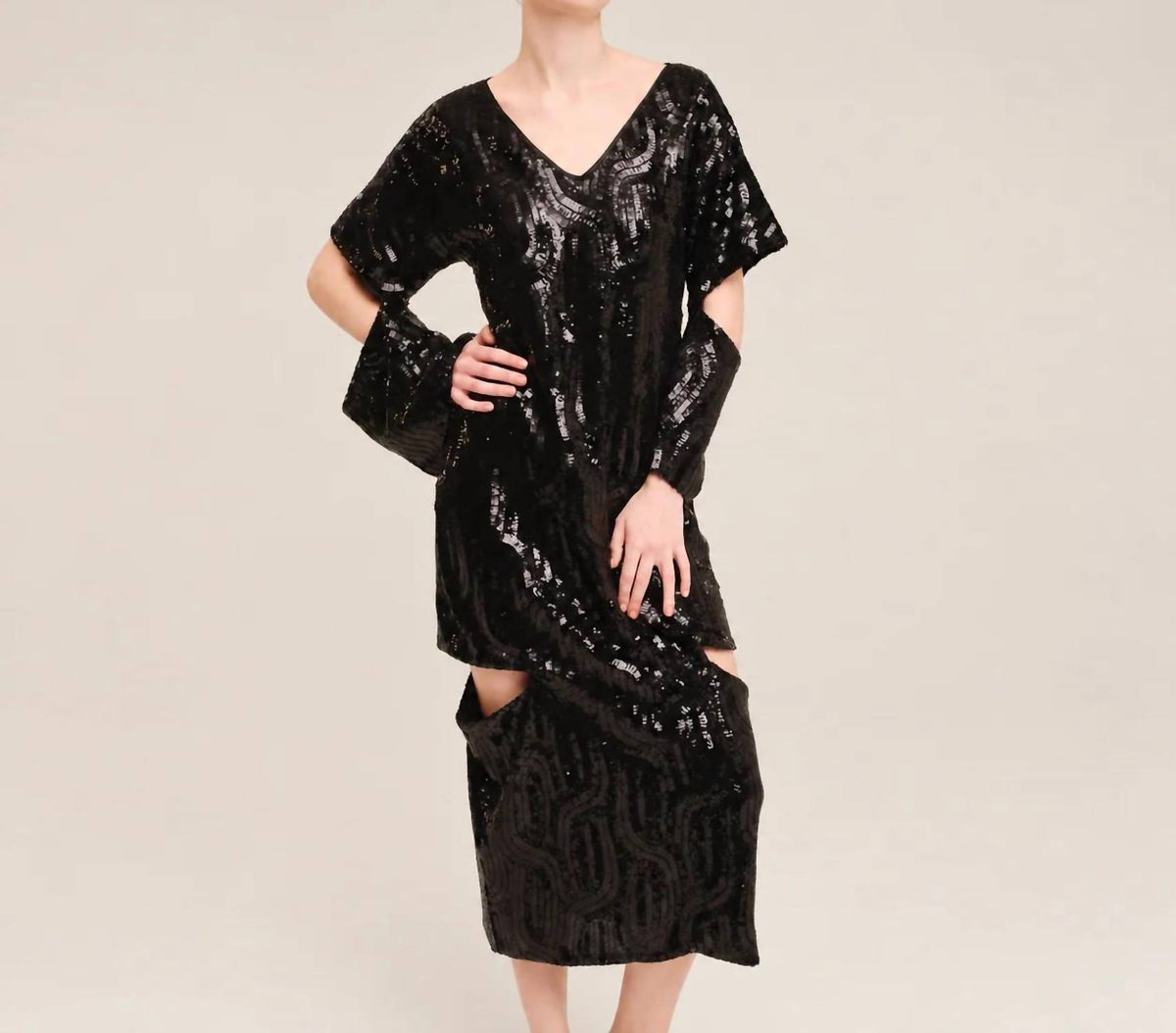 Luminous Cut-οuts Midi Dress