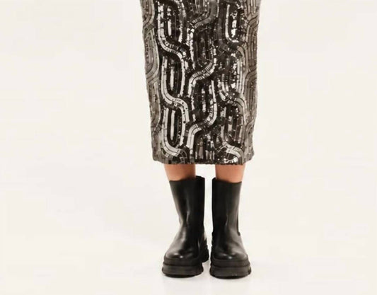 Luminous Cut-outs Midi Pencil Skirt