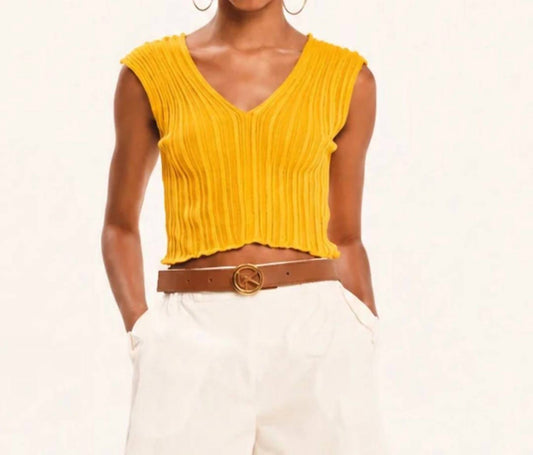 Sleeveless Knitted Crop Top