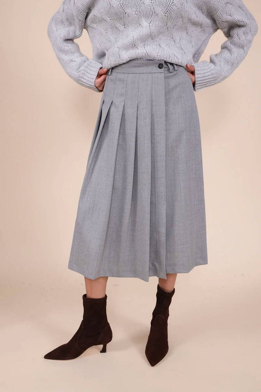 Liviana Conti Women's Cressida Midi Skirt in Light Grey - view 2