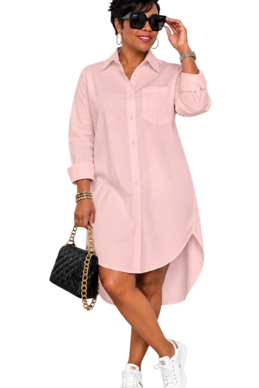 Jeweled Butterfly Statement Shirt Dress