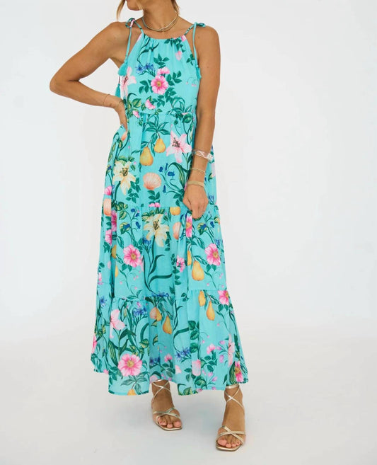 Summer Flower With Shell Maxi Dress
