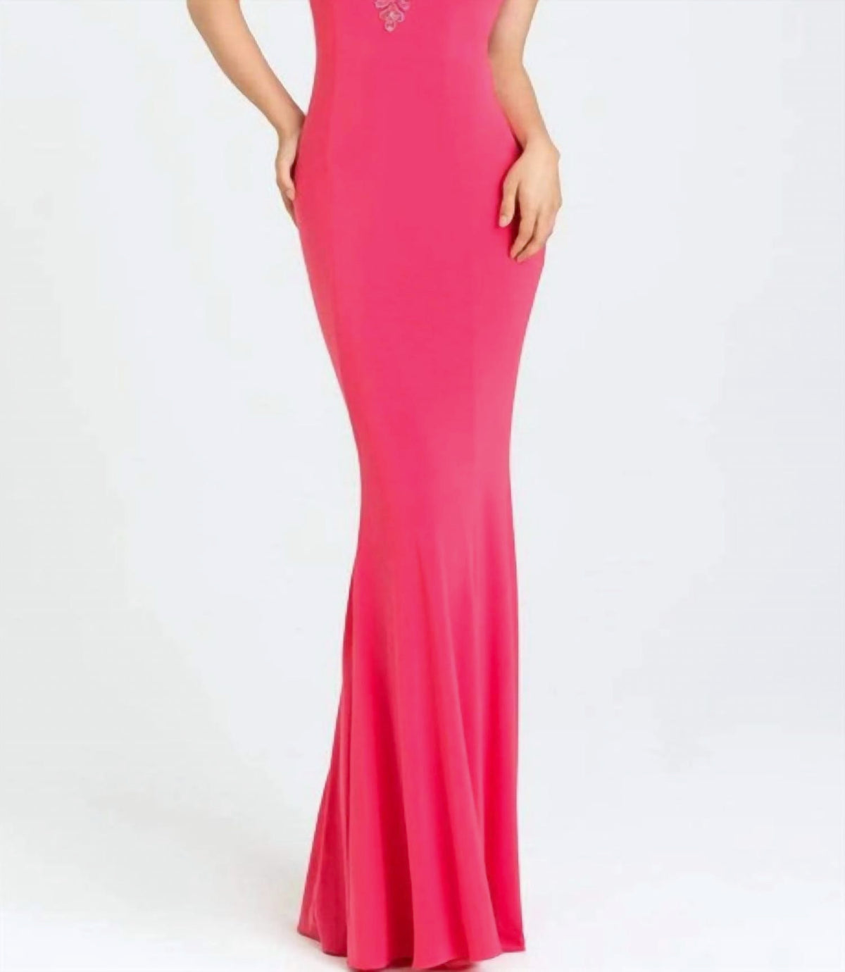 Halter Fitted Sheath Evening Maxi Dress