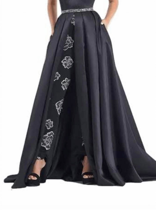 Mary's Bridal Women's Moda Bella Fitted Evening Maxi Dress in Black - view 2